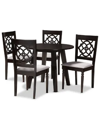 Eliza Modern and Contemporary Fabric Upholstered 5 Piece Dining Set