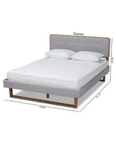 Sofia Mid-Century Modern Fabric Upholstered Full Size Platform Bed