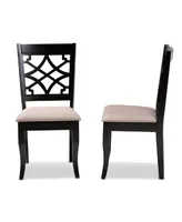 Mael Modern and Contemporary Fabric Upholstered 2 Piece Dining Chair Set