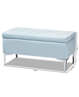 Mabel Modern and Contemporary Transitional Velvet Fabric Upholstered Storage Ottoman