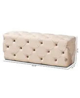 Jasmine Modern Contemporary Glam and Luxe Velvet Fabric Upholstered Button Tufted Bench Ottoman