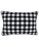 Saro Lifestyle Merry Buffalo Plaid Decorative Pillow, 12" x 18"