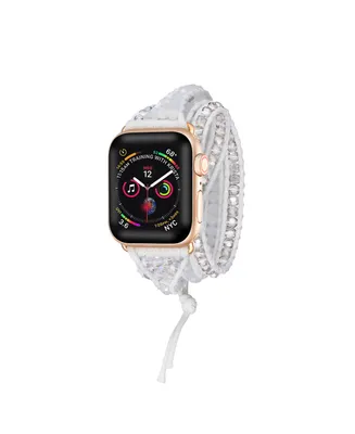 Men's and Women's Silver-Tone White Jewelry Wrap for Apple Watch 42mm