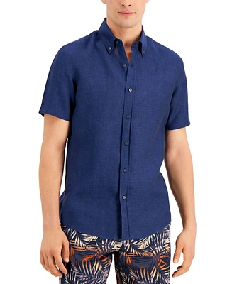 Michael Kors Men's Slim-Fit Yarn-Dyed Linen Shirt