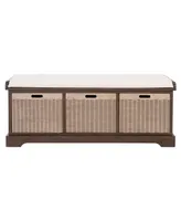 Landers 3 Drawer with Cushion Storage Bench