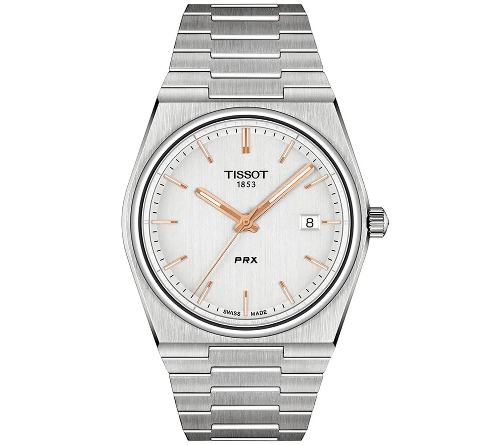 Tissot Men's Swiss Prx Stainless Steel Bracelet Watch 40mm