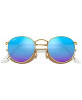Ray-Ban Polarized Sunglasses, RB3447 Round Flash Lenses