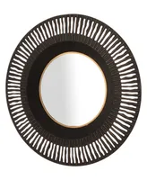 Glitzhome 35"D Vintage Industral Metal Round Wall Mirror Decor