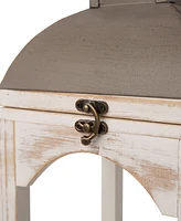Glitzhome Set of 2 Mondern Farmhouse Wooden Lantern