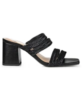 Journee Collection Women's Natia Woven Block Heel Sandals