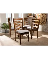 Elijah Modern and Contemporary Fabric Upholstered 4 Piece Dining Chair Set