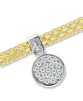 Giani Bernini Cubic Zirconia Disc Charm Bismark Chain Bracelet, Created for Macy's