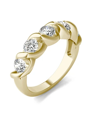 Moissanite Bypass Band 1-1/6 ct. t.w. Diamond Equivalent 14k White or Yellow Gold