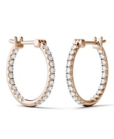 Moissanite Hoop Earrings 3/8 ct. t.w. Diamond Equivalent in 14k White Gold or Rose Gold