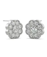 Moissanite Floral Stud Earrings 3/4 ct. t.w. Diamond Equivalent in 14k Gold, Rose Gold or White Gold