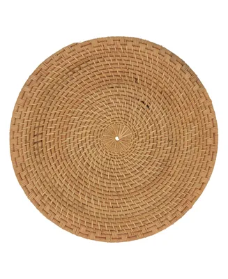 Saro Lifestyle Rattan Placemats with Woven Design, Set of 4, 15" x 15"
