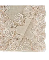 Saro Lifestyle Lace Table Runner with Rose Border Design