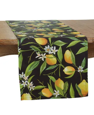 Saro Lifestyle Outdoor Table Runner with Lemon Design, 72" x 16"
