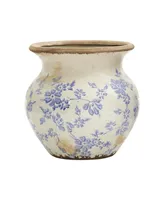 7" Tuscan Ceramic Scroll Urn Vase