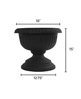 Bloem Grecian Urn Plastic Planter White, 18 inches
