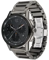 Movado Men's Swiss Chronograph Museum Sport Gray Pvd Bracelet Watch 43mm