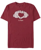 Men's Mickey Classic Glove Heart Short Sleeve T-shirt