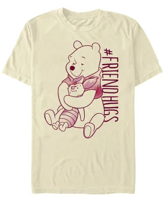 Fifth Sun Men's Piglet Pooh Hugs Short Sleeve Crew T-shirt
