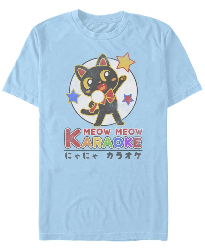 Fifth Sun Men's Karaoke Cat Short Sleeve Crew T-shirt