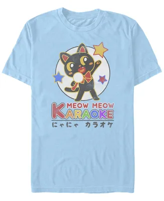 Fifth Sun Men's Karaoke Cat Short Sleeve Crew T-shirt