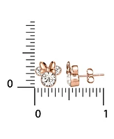 Disney Cubic Zirconia Minnie Mouse Stud Earrings in 18k Rose Gold-Plated Sterling Silver