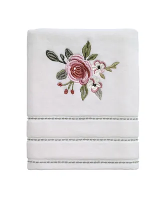 Avanti Spring Garden Peony Embroidered Cotton Hand Towel, 16" x 28"