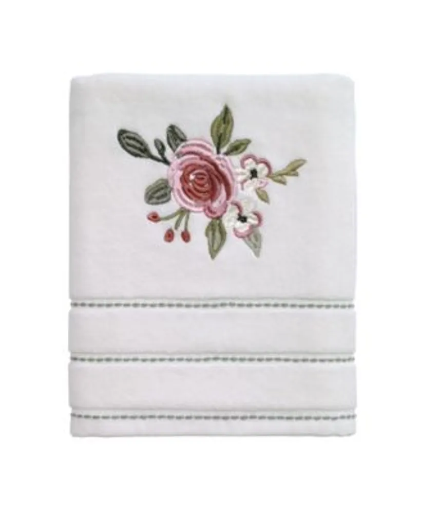 Avanti Spring Garden Peony Embroidered Cotton Bath Towels