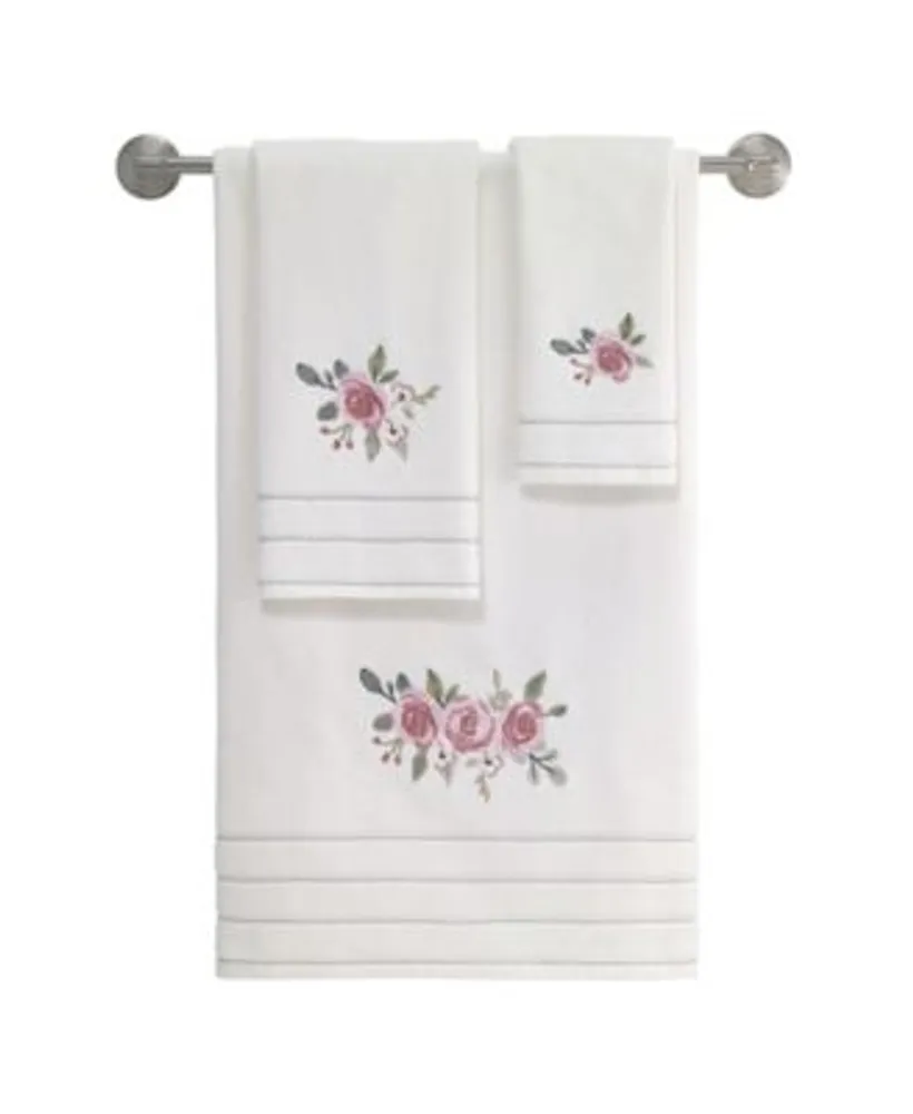 Avanti Spring Garden Peony Embroidered Cotton Bath Towels