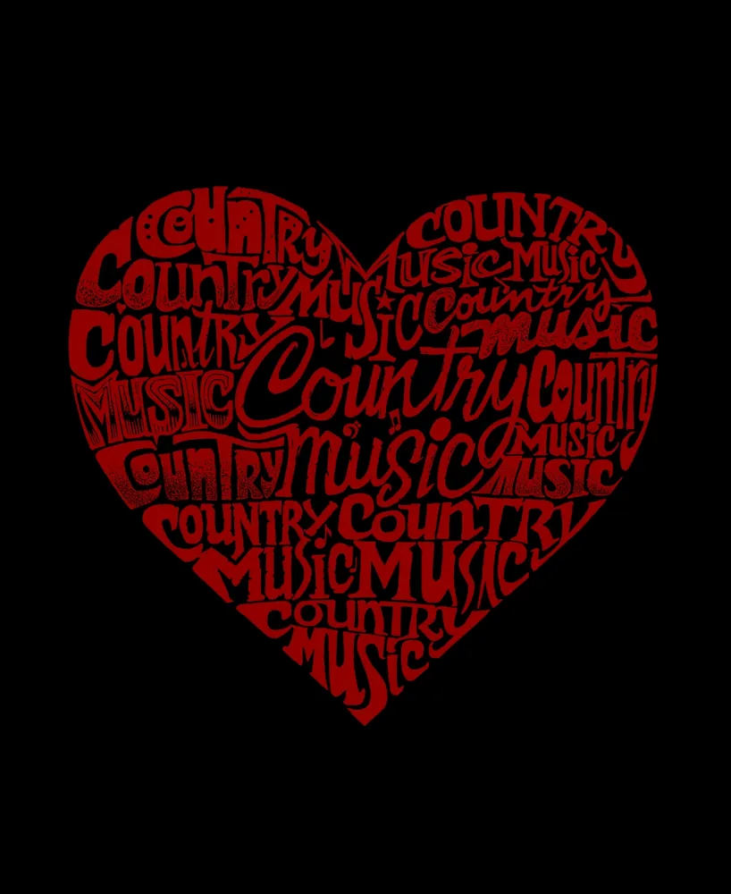Women's Word Art Country Music Heart Flowy Tank Top