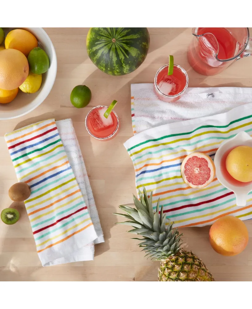 Fiesta Tropical Stripe Kitchen Towels, Set of 2