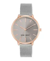 Nine West Women's Two-Tone Mesh Bracelet Watch 40mm - Two