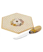 Bee Sweet Cheese Plate with Knife 3-d Dip Bowl with Spreader