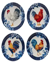 Indigo Rooster 16 Piece Dinnerware Set