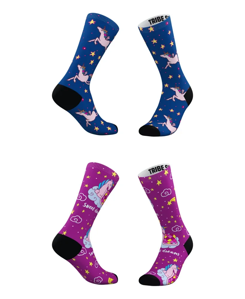 Men's and Women's Dreamy Unicorn Socks, Set of 2