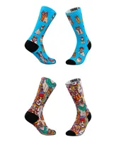 Men's and Women's Hipster Dog Socks, Set of 2 - Assorted Pre