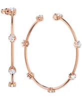 Swarovski Rose Gold-Tone Large Crystal Hoop Earrings, 2.5"