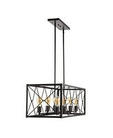 Galax 8-Light Adjustable Iron Farmhouse Industrial Led Dimmable Pendant