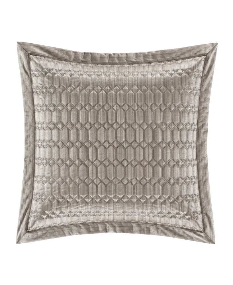 J Queen New York Luxembourg Quilted Sham, European - Silver