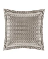 J Queen New York Luxembourg Quilted Sham, European - Silver