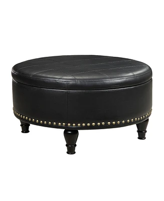 Osp Home Furnishings Augusta Round Storage Ottoman