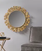 Martha Stewart Collection Eden Gold-Tone Foil Ginkgo Mirror Set, 30.5" x 30.5" - Gold