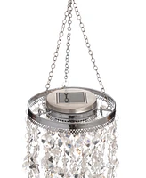 Glitzhome Solar Lighted Jewel Beaded Wind Chime or Chandelier Hanging Decor