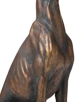 Glitzhome Sitting Grayhound Dog Statue
