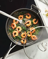 Circulon SteelShield C-Series Tri-Ply Clad Nonstick Saute Pan with Lid and Helper Handle, 5-Quart, Silver