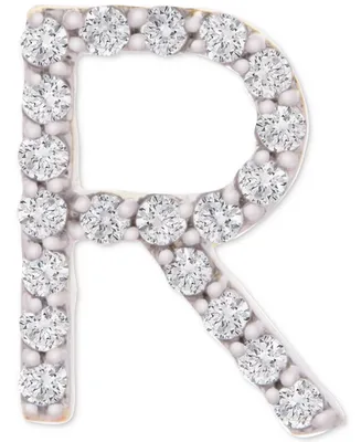Wrapped Diamond Initial Single Stud Earring (1/20 ct. t.w.) in 14k Gold, Created for Macy's